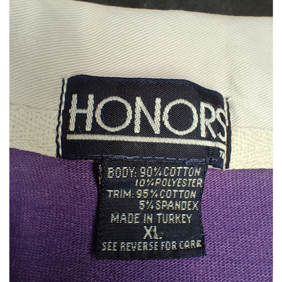 Vintage 90s Honors Men’s XL Rugby Polo Shirt Long Sleeve Colorblock Purple Green - Picture 5 of 5